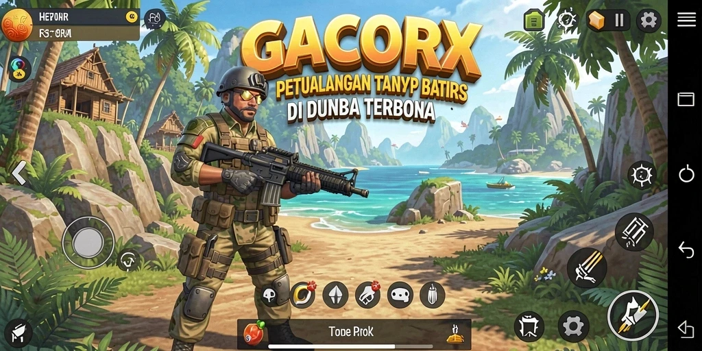 Tangkapan layar GACORX menunjukkan gameplay yang mendalam di dunia terbuka.