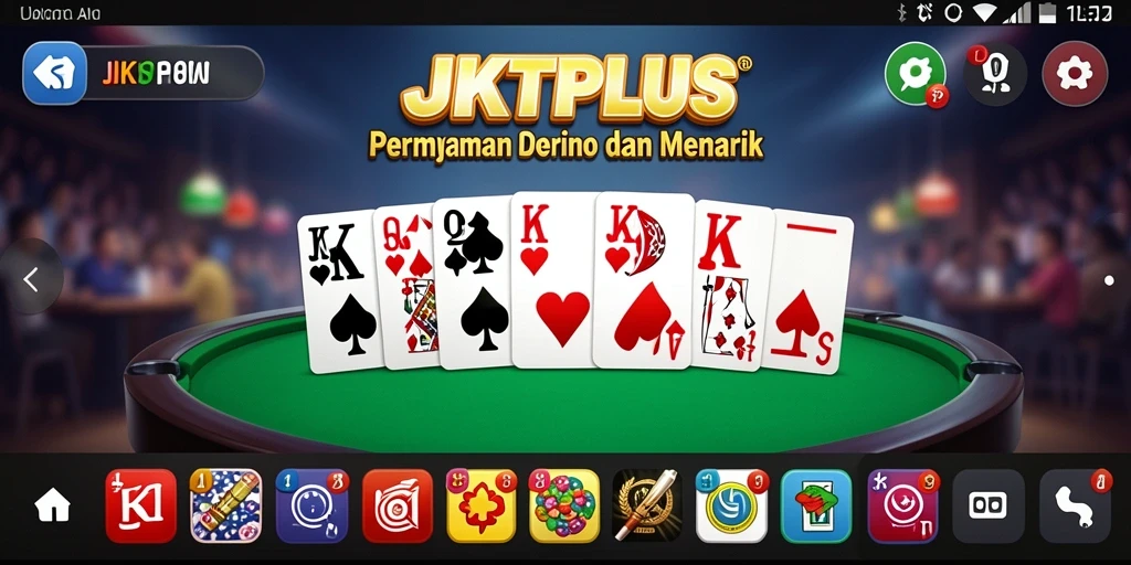 Screenshot JKTPLUS menampilkan gameplay Domino yang seru dan interaktif.