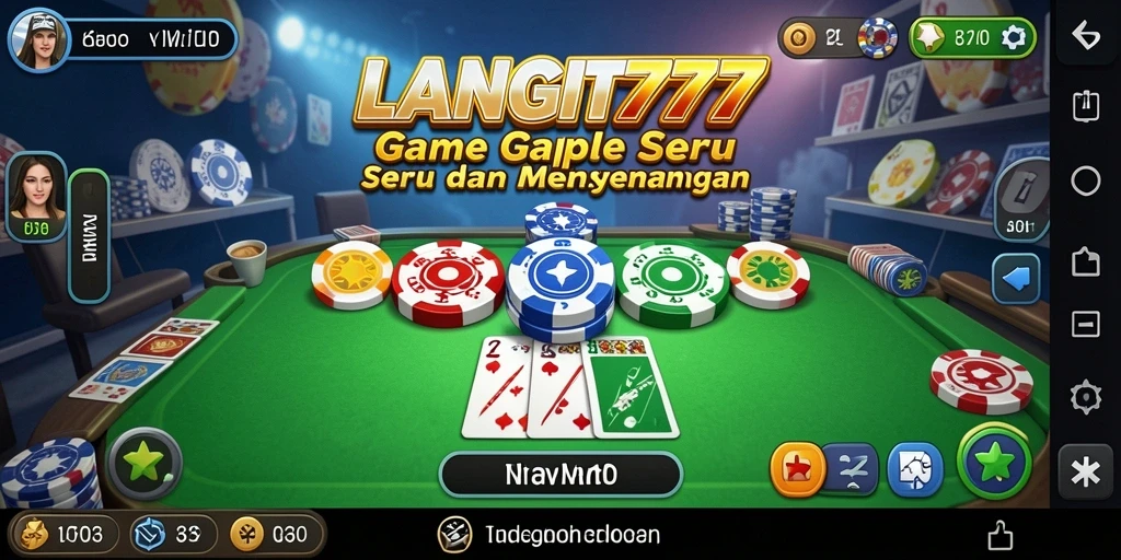 Tampilan seru gameplay Gaple dalam LANGIT777.