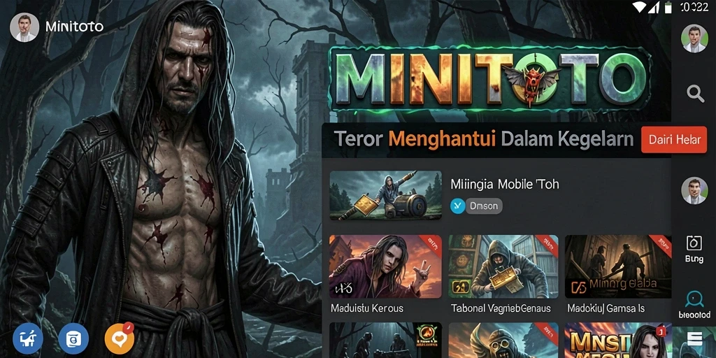 Tampilan gameplay <strong>MINITOTO</strong> yang mencekam dengan atmosfir Horror yang kuat.