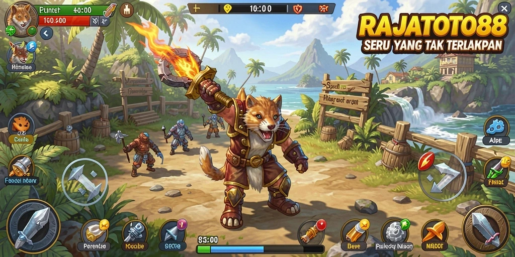 Screenshot RAJATOTO88 yang menampilkan gameplay petualangan seru.